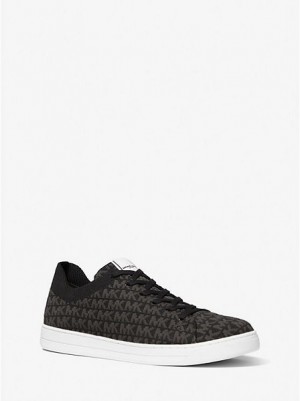 Basket Michael Kors Keating Logo Jacquard Homme Noir | 836712-JHA