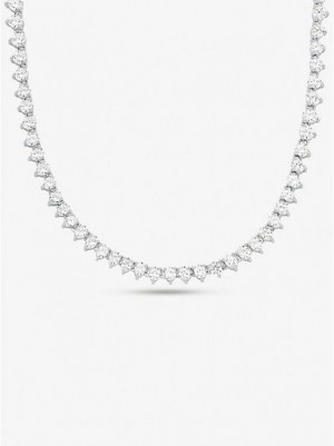 Collier Michael Kors Sterling Silver Crystal Femme Argent | 532186-GVI