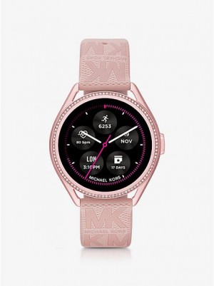 Montre Michael Kors Access Gen 5e Mkgo And Logo Rubber Smart Homme Rose | 609137-XFG