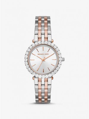 Montre Michael Kors Darci Pave Femme Argent Doré | 290857-JXR