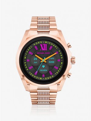 Montre Michael Kors Gen 6 Bradshaw Pave Smart Homme Rose Doré | 286149-LXJ