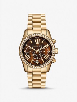 Montre Michael Kors Lexington Pave Femme Doré | 370691-HSJ