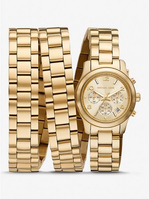 Montre Michael Kors Limited-edition Runway 18k Stainless Steel Wrap Femme Doré | 069352-GTJ