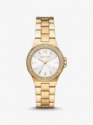 Montre Michael Kors Mini Lennox Pave Femme Doré | 832051-LRU