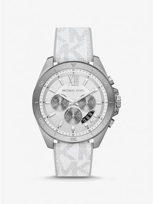 Montre Michael Kors Oversized Brecken And Logo Homme Argent | 375469-UEY