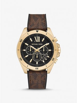 Montre Michael Kors Oversized Brecken Logo Homme Doré | 549280-WOU