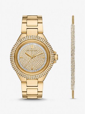 Montre Michael Kors Oversized Camille Pave Femme Doré | 923465-ZVS