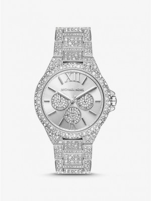 Montre Michael Kors Oversized Camille Pave Femme Argent | 814635-SJX