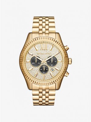 Montre Michael Kors Oversized Lexington Homme Doré | 836970-FDP