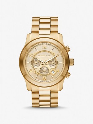 Montre Michael Kors Oversized Runway Femme Doré | 857390-HQV