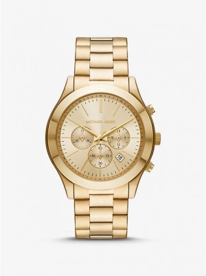 Montre Michael Kors Oversized Slim Runway Femme Doré | 438617-JBY