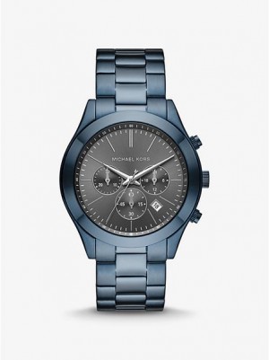 Montre Michael Kors Oversized Slim Runway Blue-tone Homme Bleu Marine | 247916-VIQ