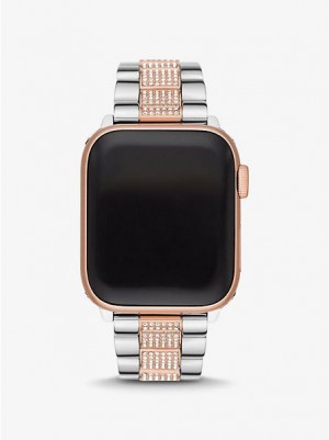 Montre Michael Kors Pave Brides For Apple Femme Argent Rose Noir | 694013-UEI