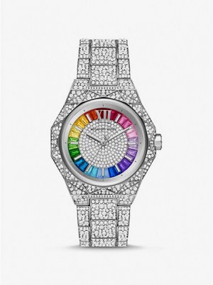 Montre Michael Kors Pride Limited-edition Oversized Raquel Rainbow Pave Femme Argent | 983241-IXO