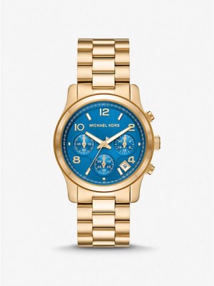 Montre Michael Kors Runway Femme Doré | 506718-CXZ