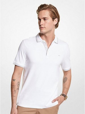 Polos Michael Kors Greenwich Coton Homme Blanche | 352796-XTL