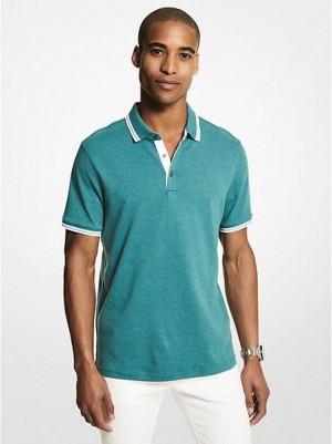 Polos Michael Kors Greenwich Coton Homme Turquoise | 159702-EIT