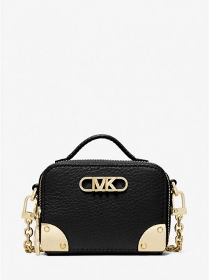 Sacs Crossbody Michael Kors Estelle Micro Pebbled Cuir Femme Noir | 109846-PUZ