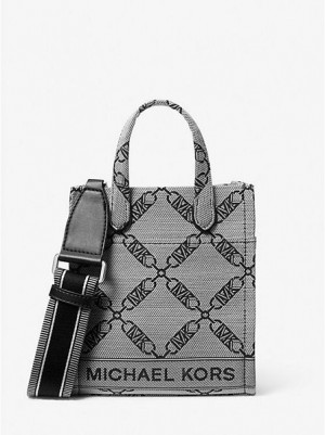 Sacs Crossbody Michael Kors Gigi Extra-small Empire Logo Jacquard Femme Beige Noir | 326879-SPE