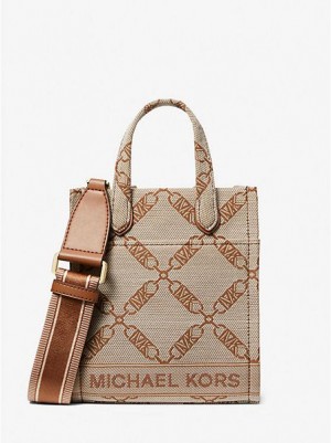 Sacs Crossbody Michael Kors Gigi Extra-small Empire Logo Jacquard Femme Beige | 158039-OBK