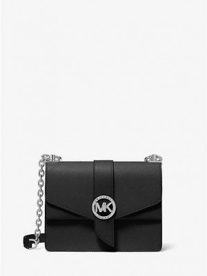 Sacs Crossbody Michael Kors Greenwich Small Saffiano Cuir Femme Noir | 468372-IDJ