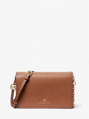 Sacs Crossbody Michael Kors Jet Set Large Pebbled Cuir Femme Marron | 586043-BGC