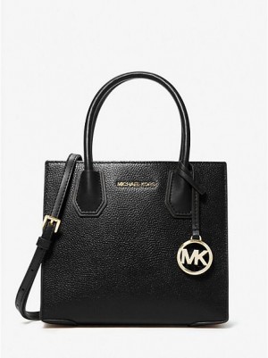 Sacs Crossbody Michael Kors Mercer Medium Pebbled Cuir Femme Noir | 594610-XKT