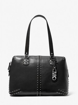 Sacs Fourre Tout Michael Kors Astor Large Studded Cuir Femme Noir | 784153-IBH