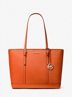 Sacs Fourre Tout Michael Kors Jet Set Travel Large Saffiano Cuir Femme Rouge | 918527-NXF