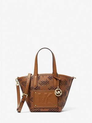 Sacs Fourre Tout Michael Kors Kimber Small 2-in-1 Perforated And Embossed Faux Cuir Femme Marron | 312074-KPT