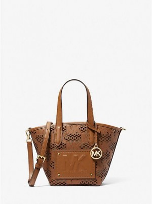 Sacs Fourre Tout Michael Kors Kimber Small 2-in-1 Perforated And Embossed Faux Cuir Femme Marron | 256917-NVQ
