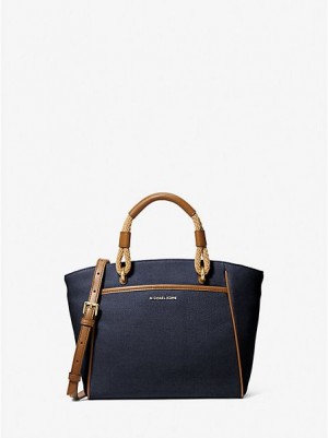 Sacs Fourre Tout Michael Kors Talia Small Coton Tela Femme Bleu Marine Multicolore | 139786-TGF