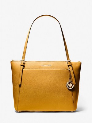 Sacs Fourre Tout Michael Kors Voyager Large Pebbled Cuir Femme Jaune | 854391-ASO