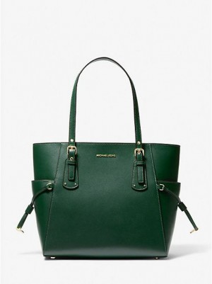 Sacs Fourre Tout Michael Kors Voyager Small Crossgrain Cuir Femme Vert | 258639-IYK