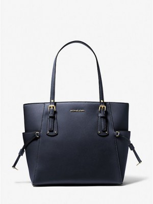 Sacs Fourre Tout Michael Kors Voyager Small Saffiano Cuir Femme Bleu Marine | 416852-BDJ