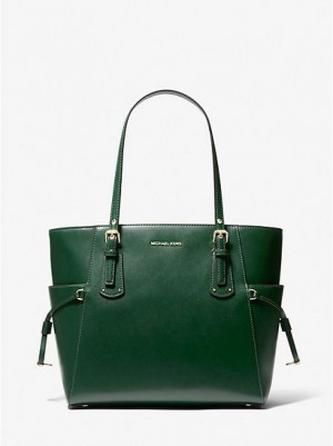 Sacs Fourre Tout Michael Kors Voyager Small Cuir Femme Vert | 124037-EWG