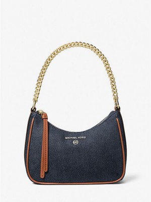 Sacs À Bandoulière Michael Kors Jet Set Charm Small Denim Femme Noir Bleu Multicolore | 497862-KBP