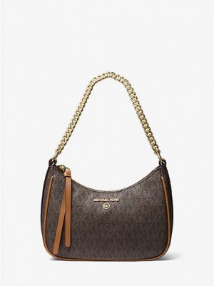 Sacs À Bandoulière Michael Kors Jet Set Charm Small Logo Femme Marron | 632504-YDK