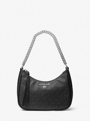 Sacs À Bandoulière Michael Kors Jet Set Charm Small Logo Femme Noir | 681520-QMX