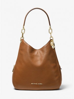 Sacs À Bandoulière Michael Kors Lillie Large Pebbled Cuir Femme Marron | 350428-RPH