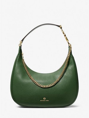 Sacs À Bandoulière Michael Kors Piper Large Pebbled Cuir Femme Vert | 169084-TGQ