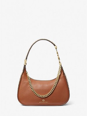 Sacs À Bandoulière Michael Kors Piper Small Pebbled Cuir Femme Marron | 758061-HQX