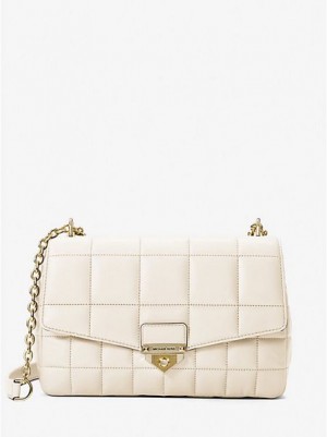 Sacs À Bandoulière Michael Kors Soho Extra-large Matelassé Cuir Femme Blanche | 912586-SUV