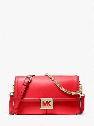 Sacs À Bandoulière Michael Kors Sonia Medium Cuir Femme Rouge | 690173-FYS