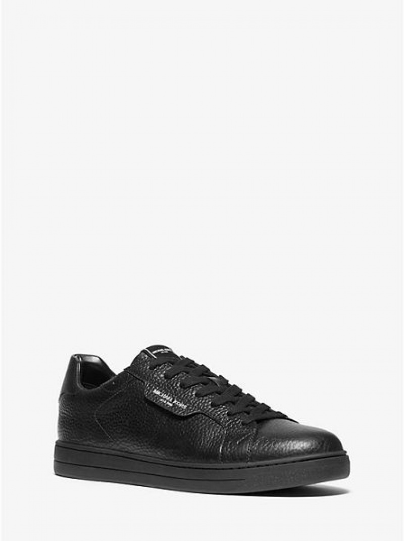 Basket Michael Kors Keating Pebbled Cuir Homme Noir | 481692-QDE