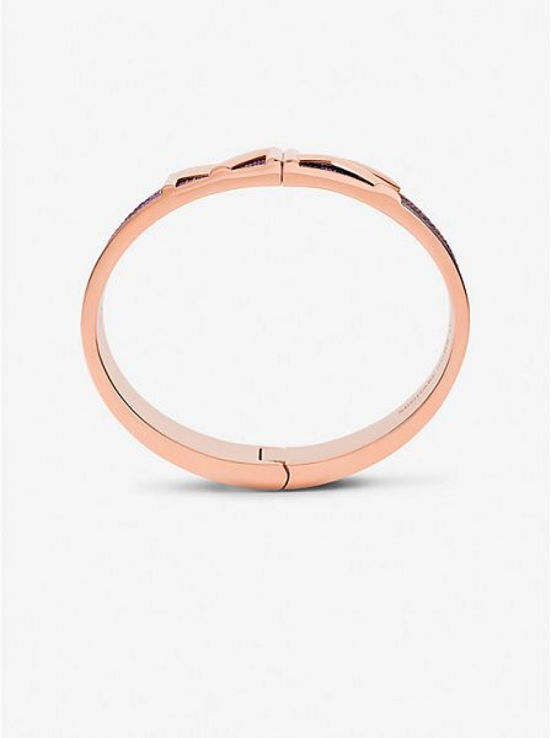 Bracelets Michael Kors Mott Rose Gold-tone Logo Femme Bordeaux | 052814-QOT