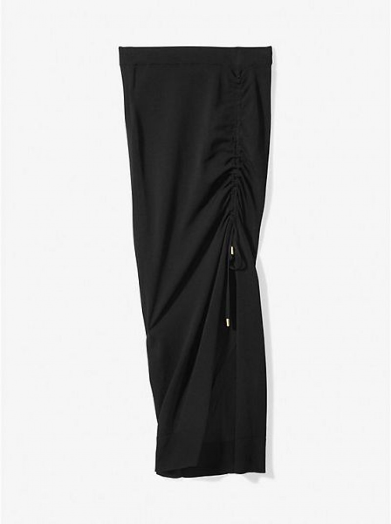 Jupes Michael Kors Viscose Blend Ruched Femme Noir | 165824-UKI