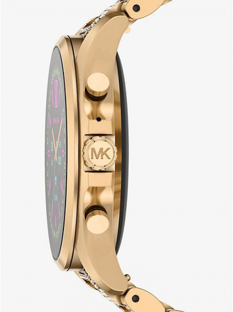 Montre Michael Kors Gen 6 Bradshaw Pave Smart Femme Doré | 964581-XNZ