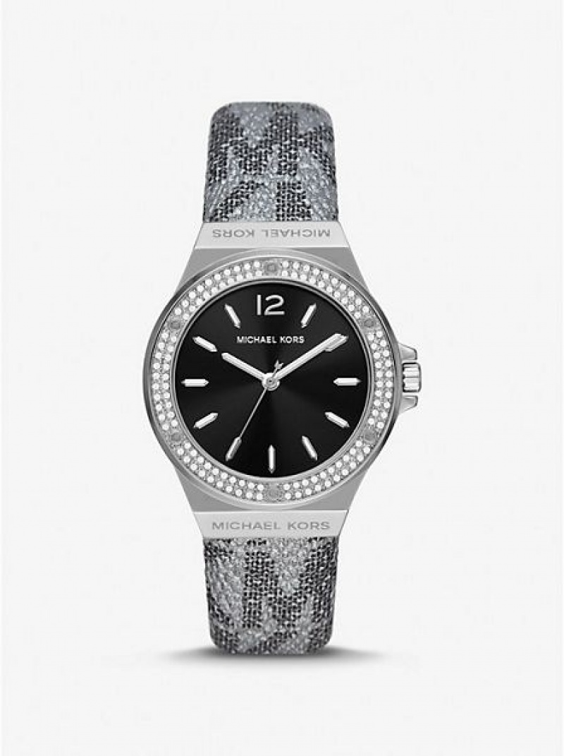 Montre Michael Kors Lennox Pave Femme Argent | 270641-TRD