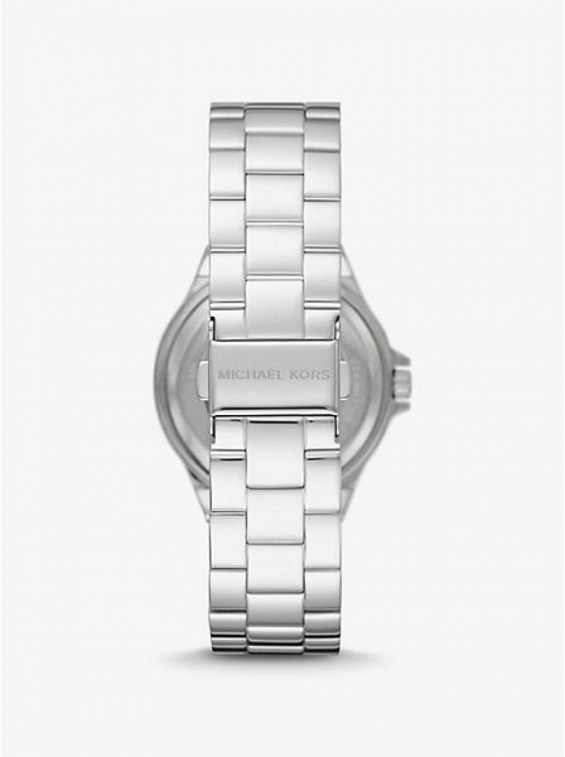 Montre Michael Kors Lennox Pave Logo Femme Argent | 304956-CXK